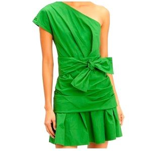 Derek Lam 10 Crosby - One shoulder gathered dress in Kelly Green